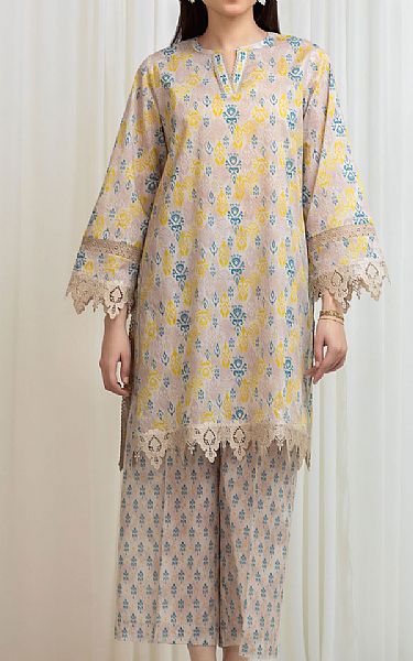 Edenrobe Ivory Lawn Suit (2 Pcs) | Pakistani Lawn Dress in USA- Image 1
