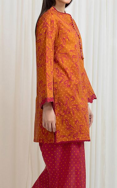 Edenrobe Bright Orange Lawn Suit (2 Pcs) | Pakistani Lawn Dress in USA- Image 2