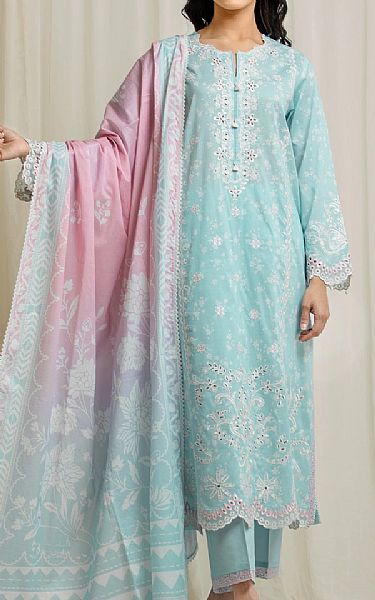 Edenrobe Pale Aqua Lawn Suit | Pakistani Lawn Dress in USA- Image 1