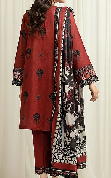 Edenrobe Dull Red Lawn Suit | Pakistani Lawn Dress in USA- Image 2