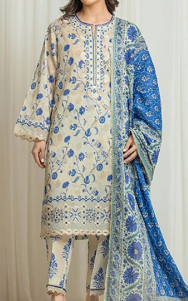 Edenrobe Beige Lawn Suit | Pakistani Lawn Dress in USA- Image 1