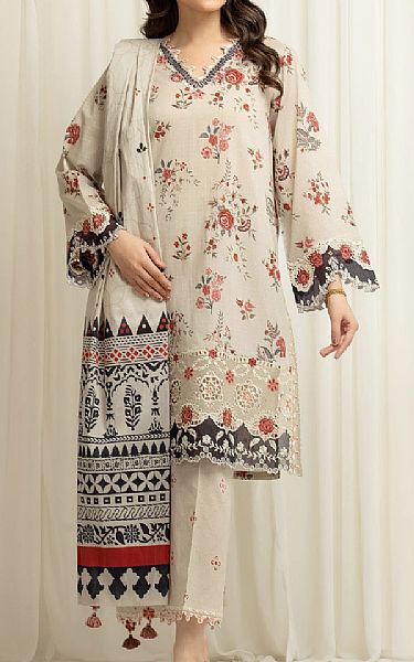 Edenrobe Beige Lawn Suit | Pakistani Lawn Dress in USA- Image 1