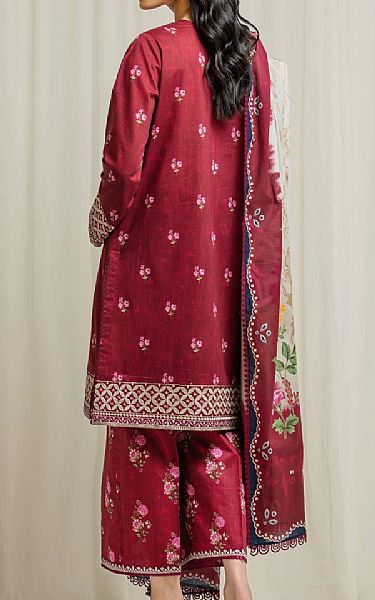 Edenrobe Vivid Burgundy Lawn Suit | Pakistani Lawn Dress in USA- Image 2