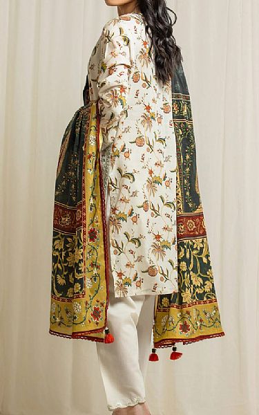 Edenrobe Off White Lawn Suit | Pakistani Lawn Dress in USA- Image 2