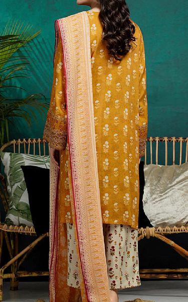 Edenrobe Orange Raw Silk Suit | Pakistani Embroidered Chiffon Dresses USA- Image 2