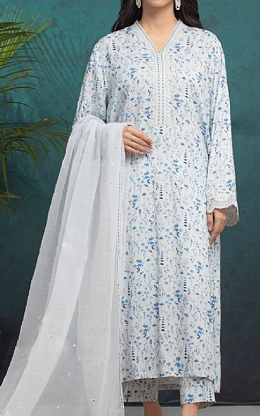 Edenrobe Off White Raw Silk Suit | Pakistani Embroidered Chiffon Dresses USA- Image 1
