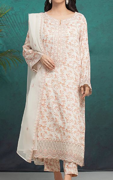Edenrobe Off White Raw Silk Suit | Pakistani Embroidered Chiffon Dresses USA- Image 1