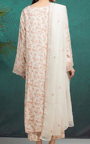 Edenrobe Off White Raw Silk Suit | Pakistani Embroidered Chiffon Dresses USA- Image 2