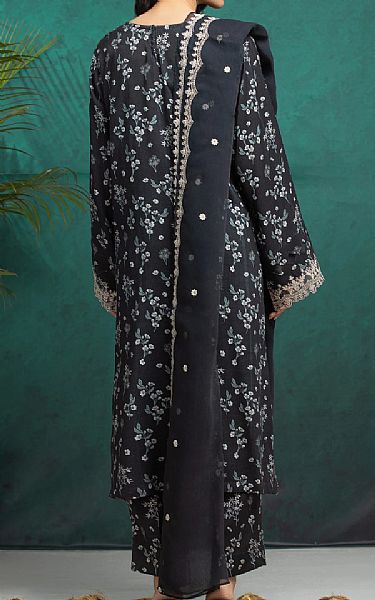 Edenrobe Black Raw Silk Suit | Pakistani Embroidered Chiffon Dresses USA- Image 2