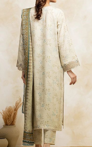 Edenrobe Beige Raw Silk Suit | Pakistani Embroidered Chiffon Dresses USA- Image 2