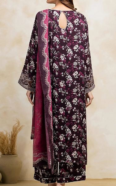 Edenrobe Plum Raw Silk Suit | Pakistani Embroidered Chiffon Dresses USA- Image 2