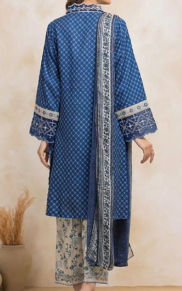 Edenrobe Blue Raw Silk Suit | Pakistani Embroidered Chiffon Dresses USA- Image 2
