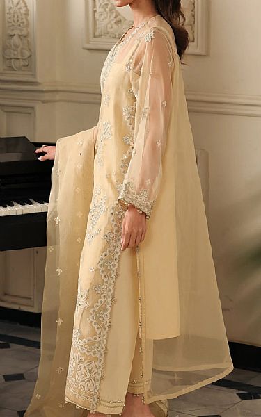 Edenrobe Cream Organza Suit | Pakistani Embroidered Chiffon Dresses USA- Image 2