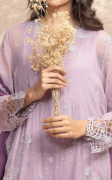 Edenrobe Lilac Chiffon Suit | Pakistani Embroidered Chiffon Dresses USA- Image 3
