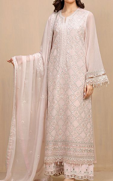 Edenrobe Oyster Pink Chiffon Suit | Pakistani Embroidered Chiffon Dresses USA- Image 1