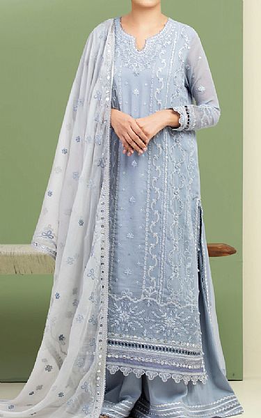 Edenrobe Cadet Grey Chiffon Suit | Pakistani Embroidered Chiffon Dresses USA- Image 1