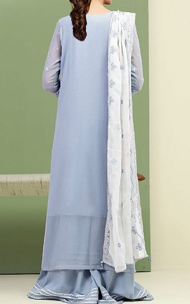 Edenrobe Cadet Grey Chiffon Suit | Pakistani Embroidered Chiffon Dresses USA- Image 2