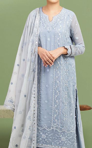 Edenrobe Cadet Grey Chiffon Suit | Pakistani Embroidered Chiffon Dresses USA- Image 3