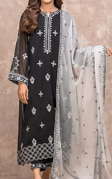 Edenrobe Black Chiffon Suit | Pakistani Embroidered Chiffon Dresses USA- Image 1