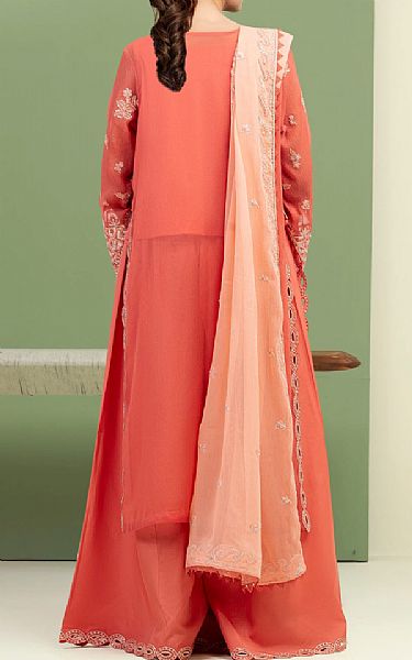 Edenrobe Coral Chiffon Suit | Pakistani Embroidered Chiffon Dresses USA- Image 2