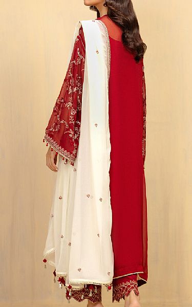 Edenrobe Red Chiffon Suit | Pakistani Embroidered Chiffon Dresses USA- Image 2