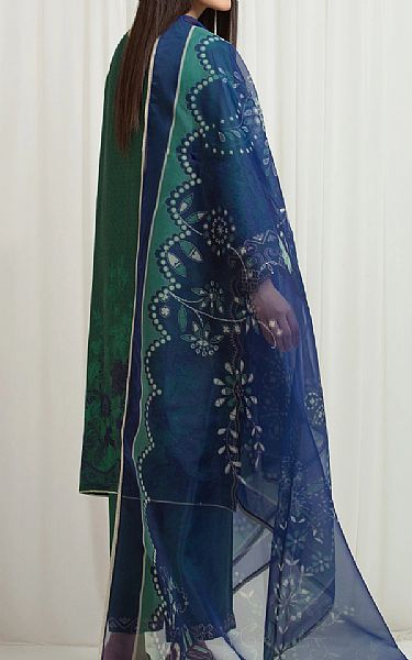 Edenrobe Green Raw Silk Suit | Pakistani Embroidered Chiffon Dresses USA- Image 2