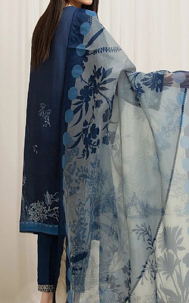 Edenrobe Pickled Bluewood Raw Silk Suit | Pakistani Embroidered Chiffon Dresses USA- Image 2