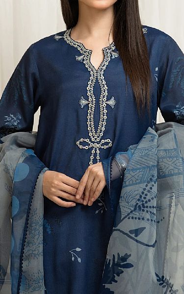 Edenrobe Pickled Bluewood Raw Silk Suit | Pakistani Embroidered Chiffon Dresses USA- Image 3