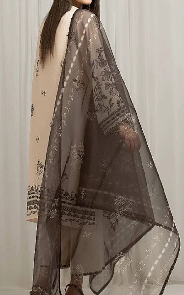 Edenrobe Ivory Raw Silk Suit | Pakistani Embroidered Chiffon Dresses USA- Image 2