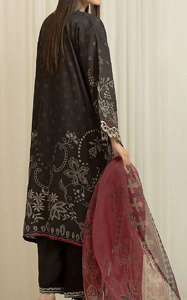 Edenrobe Black Raw Silk Suit | Pakistani Embroidered Chiffon Dresses USA- Image 2