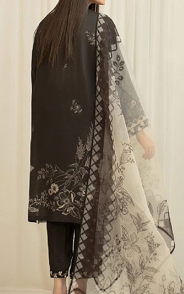 Edenrobe Black Raw Silk Suit | Pakistani Embroidered Chiffon Dresses USA- Image 2