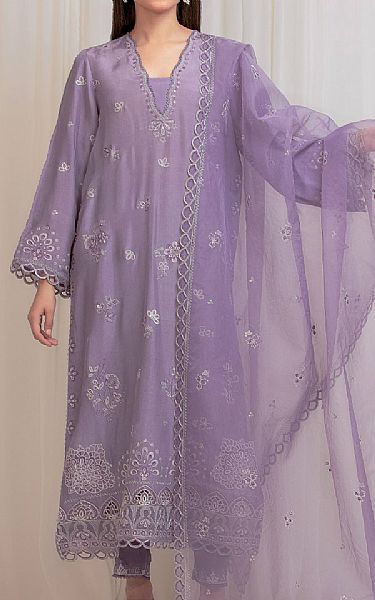 Edenrobe Lilac Silk Suit | Pakistani Embroidered Chiffon Dresses USA- Image 1