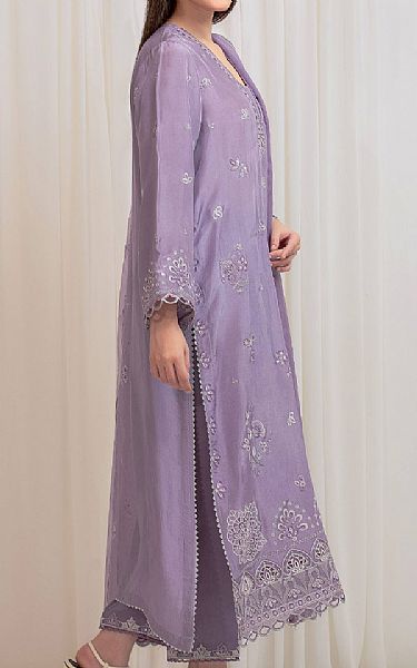 Edenrobe Lilac Silk Suit | Pakistani Embroidered Chiffon Dresses USA- Image 2