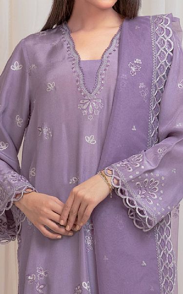 Edenrobe Lilac Silk Suit | Pakistani Embroidered Chiffon Dresses USA- Image 3