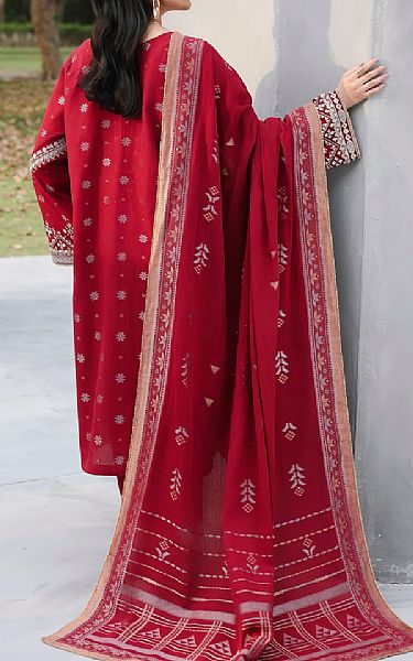 Edenrobe Red Jacquard Suit | Pakistani Embroidered Chiffon Dresses USA- Image 2