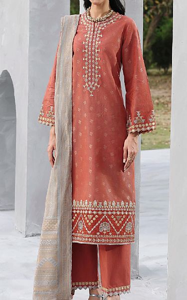 Edenrobe Coral Jacquard Suit | Pakistani Embroidered Chiffon Dresses USA- Image 1