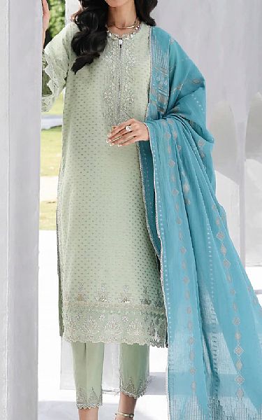 Edenrobe Pale Green Jacquard Suit | Pakistani Embroidered Chiffon Dresses USA- Image 1