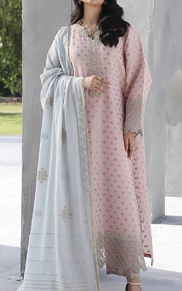 Edenrobe Light Pink Jacquard Suit | Pakistani Embroidered Chiffon Dresses USA- Image 1