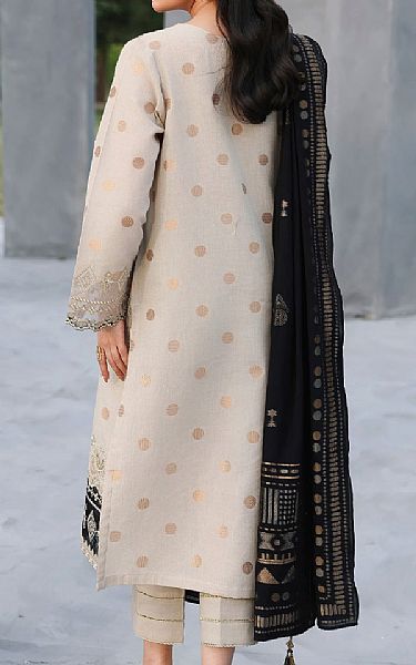 Edenrobe Beige Jacquard Suit | Pakistani Embroidered Chiffon Dresses USA- Image 2