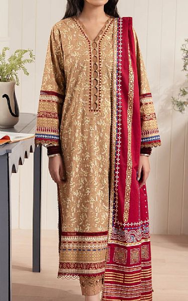 Edenrobe Pale Taupe Cambric Suit | Pakistani Lawn Dress in USA- Image 1