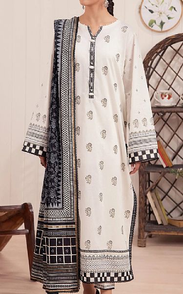 Edenrobe Off White Cambric Suit | Pakistani Lawn Dress in USA- Image 1
