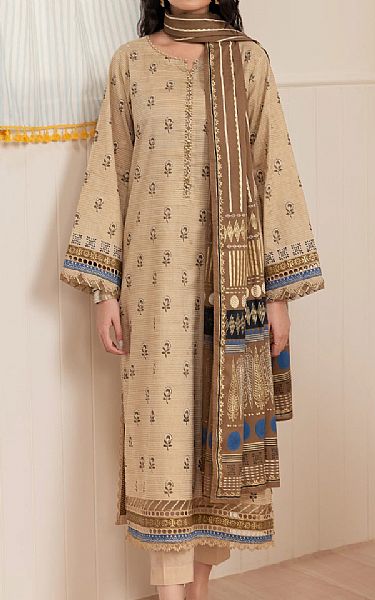 Edenrobe Beige Cambric Suit | Pakistani Lawn Dress in USA- Image 1