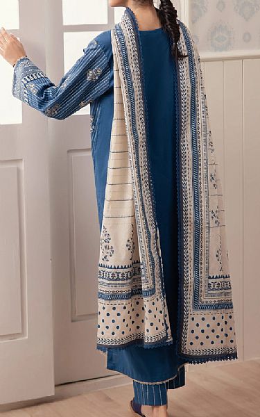 Edenrobe Denim Blue Cambric Suit | Pakistani Lawn Dress in USA- Image 2