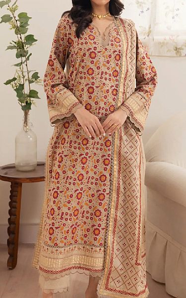 Edenrobe Beige Cambric Suit | Pakistani Lawn Dress in USA- Image 1