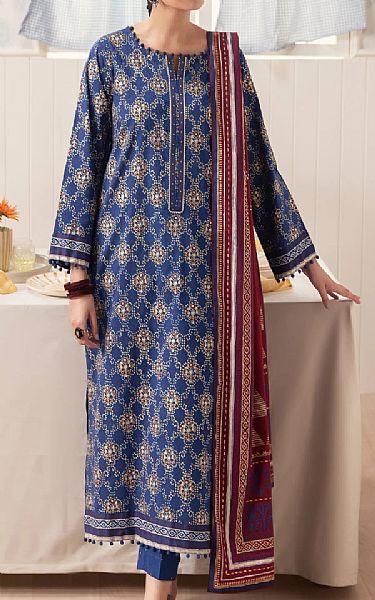 Edenrobe Blue Cambric Suit | Pakistani Lawn Dress in USA- Image 1