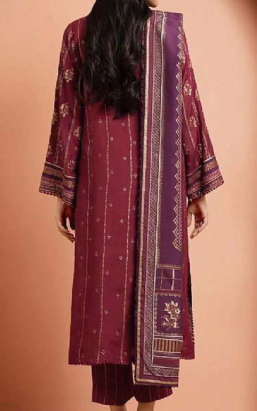 Edenrobe Light Burgundy Cambric Suit | Pakistani Lawn Dress in USA- Image 2