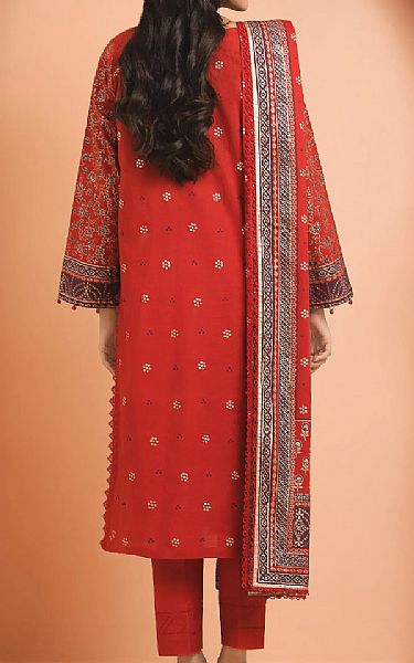 Edenrobe Red Cambric Suit | Pakistani Lawn Dress in USA- Image 2