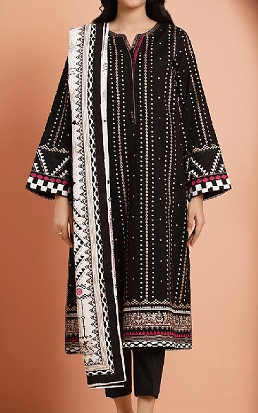 Edenrobe Black Cambric Suit | Pakistani Lawn Dress in USA- Image 1