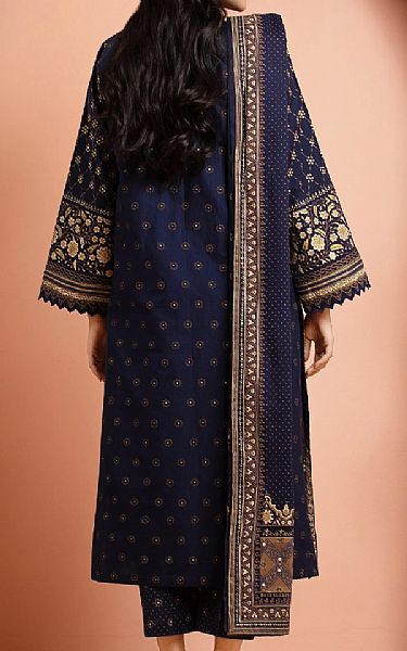 Edenrobe Navy Blue Cambric Suit | Pakistani Lawn Dress in USA- Image 2