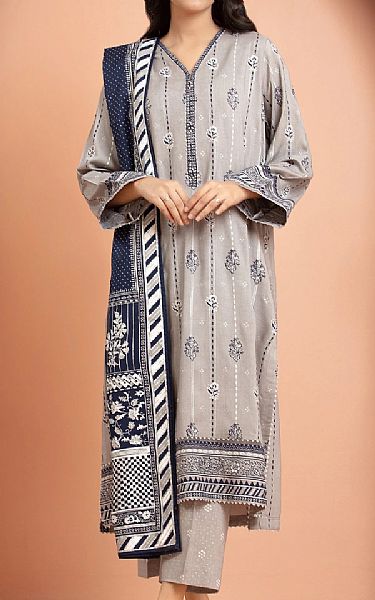 Edenrobe Grey Cambric Suit | Pakistani Lawn Dress in USA- Image 1